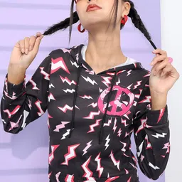 Tokyo Talkies Women Printed Hooded Sweatshirt-image-15