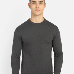 DYCA Men Charcoal Grey Solid Knitted Sweatshirt-image-3