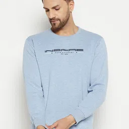 Duke Men Blue Printed Fleece Sweatshirt-picture-30