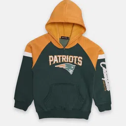 TRE&PASS Boys Green Colourblocked Hooded Sweatshirt image 1