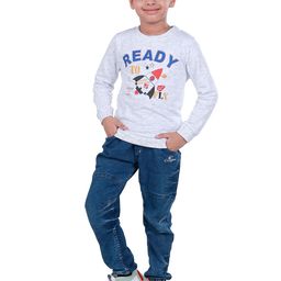 3PIN Boys Grey Melange Printed Cotton Sweatshirt-picture-46