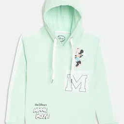 METTLE Girls Green Printed Hooded Sweatshirt-picture-10