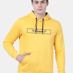 t-base Men Yellow Printed Hooded Sweatshirt-picture-29