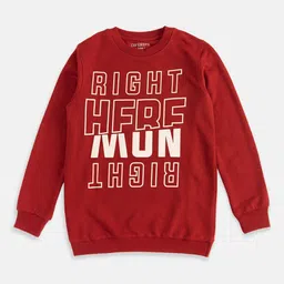 Pantaloons Junior Boys Red Printed Sweatshirt-picture-34