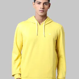 Park Avenue Men Yellow Solid Cotton Hooded Sweatshirt-picture-26