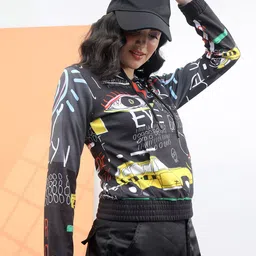 Tokyo Talkies Women Printed Hooded Sweatshirt-image-41