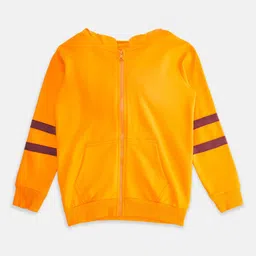 Pantaloons Junior Boys Orange Cotton Hooded Sweatshirt-picture-26