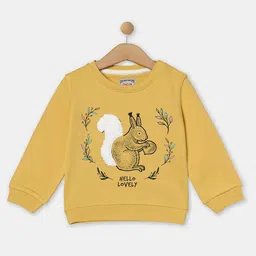 R&B Girls Yellow Printed Cotton Sweatshirt-picture-27