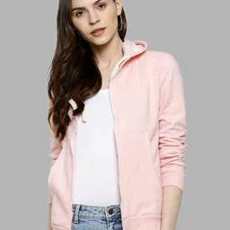 Campus Sutra Women Pink Hooded Sweatshirt-picture-36