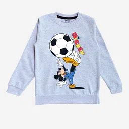Minicult Unisex Kids Grey Printed Cotton Sweatshirt-picture-12