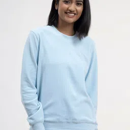 FableStreet Women Blue Long Sleeves Round Neck Sweatshirt-image-98