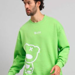 GRIFFEL Graphic Printed Round Neck Fleece Sweatshirt-picture-37