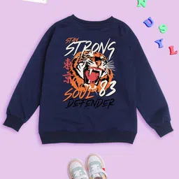 NUSYL Kids Graphic Printed Oversized Fleece Sweatshirt-picture-39