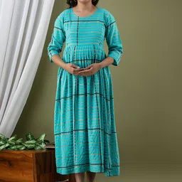 Mialo fashion Striped Fit & Flare Cotton Maternity Ethnic Dress-picture-18