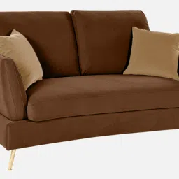 casacraft from pepperfry Trento Fabric 2 Seater Sofa in Brown Colour image 3