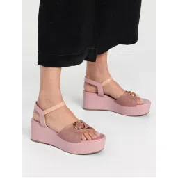 Carlton London Lavender Womens Adjustable Ankle Strap Wedge Heels-image-2