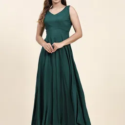KALINI V-Neck Sleeveless Maxi Dress-image-17