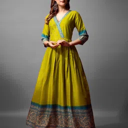 KAYOMMI Women Floral Printed Fit and Flare Ethnic Dresses-picture-14