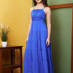 Globus Smocked Tiered Fit & Flare Maxi Party Dress-image-94