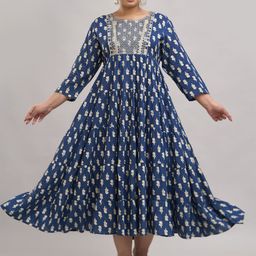 Fashion Zest Women Plusc Size Floral Printed GownDress-picture-16