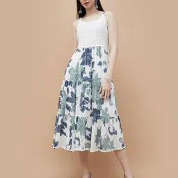 Colour Me by Melange Floral Printed Fit & Flare Midi Dress-picture-28