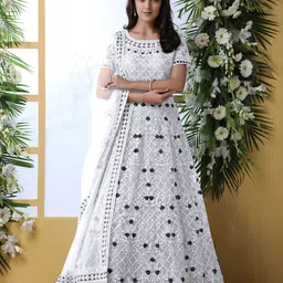 A TO Z CART Women Embroidered Net Gown Maxi Ethnic Dress-picture-28