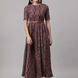 aayu Round Neck Floral Printed Maxi Dress-picture-36