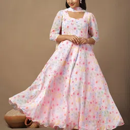 FASHION DREAM Printed Georgette Maxi Dress image 1
