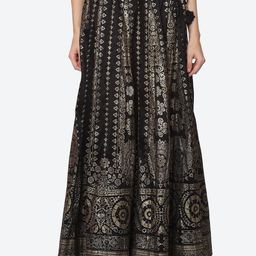 Biba Women Black Printed Flared Maxi Skirt-picture-44