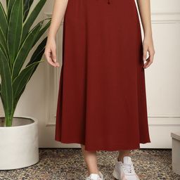NEUDIS Ribbed Flared A-Line Midi Skirt-picture-43