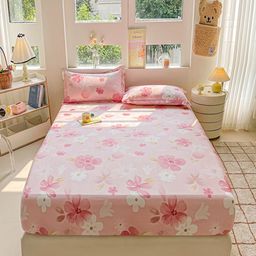 JC HOME Pink 220 TC King Bedsheet with 2 Pillow Covers-picture-35