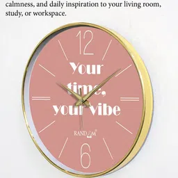 RANDOM Multicoloured & Peach-Coloured Printed Contemporary Wall Clock image 2