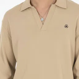 glitchez Typography Printed Shirt Collar Sweatshirt image 3