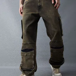 VOLTEDGE Men Relaxed Fit Slash Knee Light Fade Jeans image 4