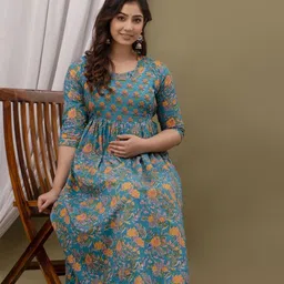 Aasira Floral Print Maternity Maxi Dress image 5