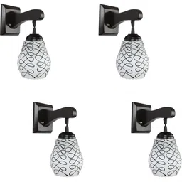 1ST TIME Black & White Printed Wood Wall Lamp image 3