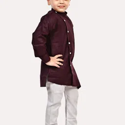 Superminis Boys Regular Pure Cotton Kurta with Pyjamas image 4