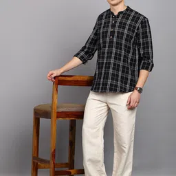 HERE&NOW Men Checked Kurta image 5