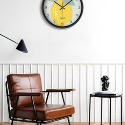 OLIVE TREE Black & Yellow Printed Contemporary Wall Clock-picture-32