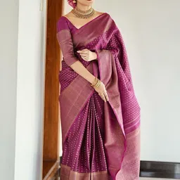 CANIZZARO Women Woven Design Ethnic Motifs Banarasi Saree-picture-40