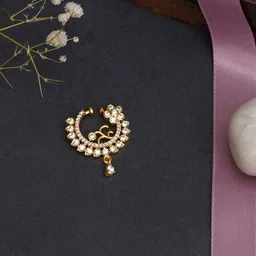 Mali Fionna Gold-Plated Artificial Stones and Beads Ring Nosepin-picture-56