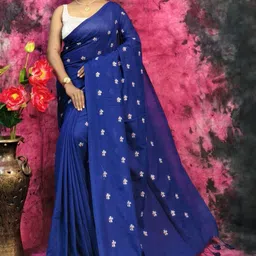 RIDDHIMAN FASHION Floral Embroidered Art Silk Handloom Paithani Saree-image-75