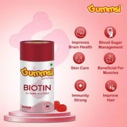 Gummsi Biotin Gummies | With Vitamin B12, C & E | For Healthy Hair & Nails image 5