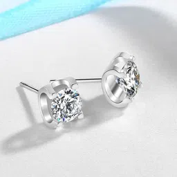 MYKI Stainless Steel Artificial Stones Studded Square Studs image 4