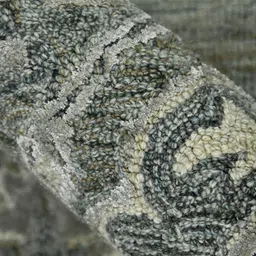 saraswatii global Grey & Beige Floral Anti-Skid Woollen Carpet image 3