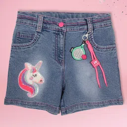 CUTECUMBER Girls Embellished Denim Shorts-picture-33