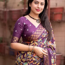 DIVASTRI Kalamkari Zari Silk Blend Saree image 3