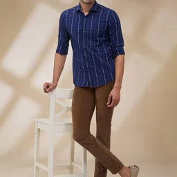 Park Avenue Men Solid Cotton Slim Fit Regular Trousers image 4