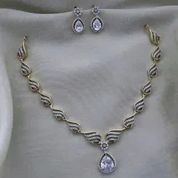 FANCY KF Gold-Plated Artificial Stones and Beads Jewellery Set image 1
