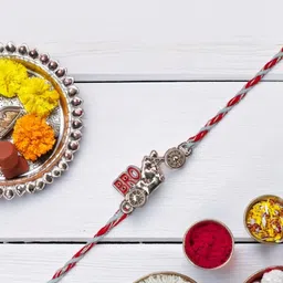 Ziory Men Metal Bro Text Bike Charm Rakhi image 3